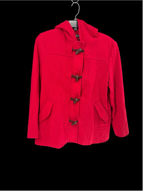 Women's Giacca Gallery Company Red Wool Blend Pea Coat Size XL